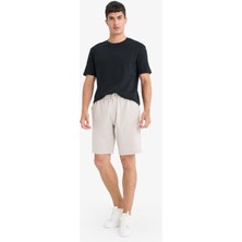 DeFacto Slim Fit Dar Kesim Cepli Pamuklu Basic Düz Bermuda Şort W1105AZ25SP