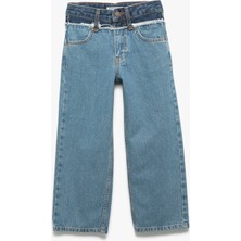 Pamuklu Cepli Denim Geniş Paça Pantolon