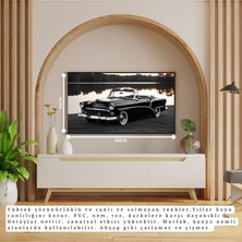 Otomobil Temalı Göl Kenarında Klasik Çerçevesiz Pvc Tablo 60X34 cm