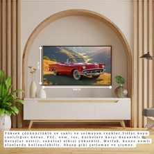 Otomobil Temalı Kırmızı Klasik Üstü Açılır Çerçevesiz Pvc Tablo 60X34 cm