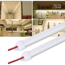 2 Adet Alüminyum Kasalı Yüksek Lümen 4014 Bar LED 12 Volt Gün Işığı 50 cm Opak Karavan Tekne SB-6552