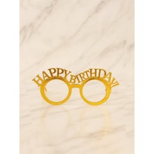 Parti Adresi Happy Birthday Gözlük Doğum Günü Parti Aksesuarı Altın