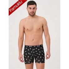 Erkek Kutulu Pamuklu Esnek Kumaş Likralı Boxer