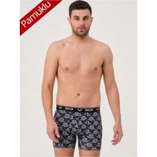 Erkek Kutulu Pamuklu Esnek Kumaş Likralı Boxer