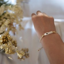 14 Ayar Plakalı Altın Atatürk Imzası Temalı Kalp Figürlü Hasır Kordonlu BILEKLIK-414SEMBOL