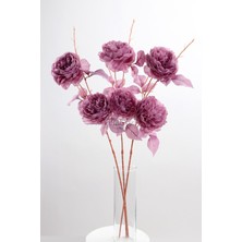 Yapay 2 Güllü Şakayık Çiçeği Dalı 77 cm Gül Kurusu