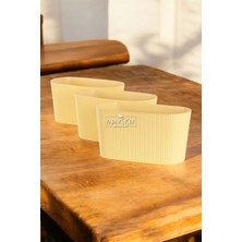 Bahçe Balkon Saksısı 3lü Set Sümela Model Sarı 15 cm 4.7 Litre