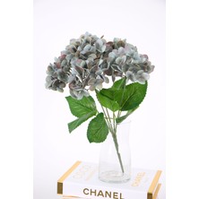 Yapay Lüx 5 Dallı Islak Ortanca Demeti 45 cm Pastel Turkuaz