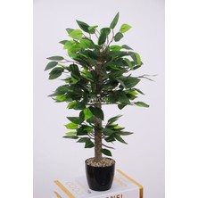 Yapay Ağaç Mini Benjamin Taş Detaylı 60 cm Yeşil