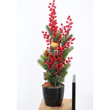 Saksıda Yapay Çam Kokina Yılbaşı Dekoru 65 cm