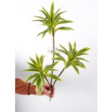 Yapay Bitki 3lü Dracaena Reflexa Dalı 75 cm Yeşil-Sarı