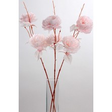 Yapay 2 Güllü Şakayık Çiçeği Dalı 77 cm Şeker Pudra