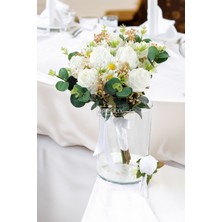 Yeşil Beyaz Bahar Gelin Buketi 2li Set