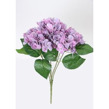 Yapay Lüx 5 Dallı Islak Ortanca Demeti 45 cm Mor