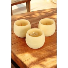 Mini Kaktüs Sukulent Saksısı 3lü Set Sarı Elvan Model 12.5 cm 1.3 Litre