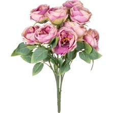 Yapay Çiçek 10 Dallı Catalina Rose 45 cm Krem-Lila