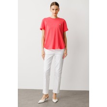 On Kısa Kollu Süs Detaylı Pamuk Bluz Sakura 51531