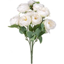 Yapay Çiçek 10 Dallı Catalina Rose 45 cm Beyaz