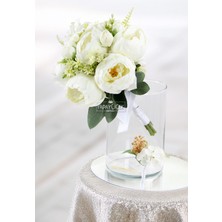 Beyaz Şakayık Rüyası Gelin Buketi 2li Set