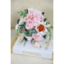 Gelin Buketi Pembe Gül Ayçiçeği 2li Set