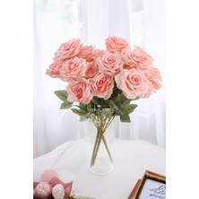 Yapay Çiçek 7 Dallı Puket Gülü Demeti 40 cm Nar Çiçeği