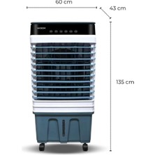 100 Lt Su Kapasiteli, 420 Watt, Otomatik Salınım, Dijital Touch Panel Portatif Hava Soğutucu