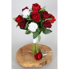 15 Kadife Güllü Gelin Buketi 2li Set Buena