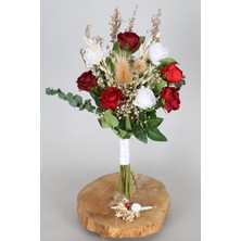 8 Kadife Güllü Gelin Buketi 2li Set Orinda