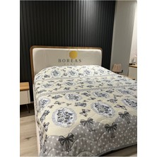 Boreas Home Gri Kelebek Kapitone Yatak Örtüsü Tek Kişilik