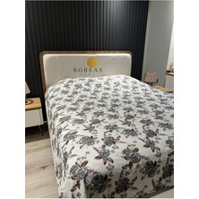 Boreas Home Gri Gül Kapitone Yatak Örtüsü Çift Kişilik