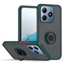 Gpack Realme C63 Uyumlu Kılıf Montreal Yüzüklü Mıknatıslı Kamera Korumalı Silikon Koyu Yeşil