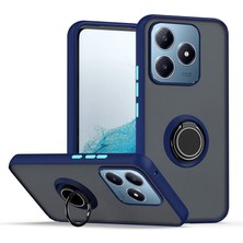 Gpack Realme C63 Uyumlu Kılıf Montreal Yüzüklü Mıknatıslı Kamera Korumalı Silikon Lacivert