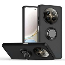 Gpack Realme 12 Pro Plus Uyumlu Kılıf Montreal Yüzüklü Mıknatıslı Kamera Korumalı Silikon Siyah