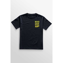 Lacivert Tişört Gym John Cena Wwe Never Give Up Amerikan Güreşi Ön Baskılı Tişört Unisex T-Shirt