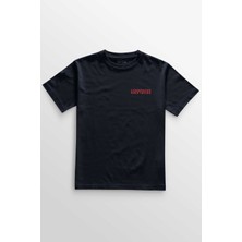 Unisex Lacivert T-Shirt Champagne Problems Taylor Swift Evermore Minimal Ön Baskılı Tişört