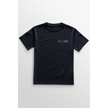 Unisex Lacivert T-Shirt Glitch Placebo Music Molko Rock Müzik Minimal Ön Baskılı Tişört