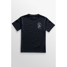 Lacivert Tişört Chess Satranç Taşları Fil At Kale Vezir Santranç Minimal Ön Baskılı Tişört Unisex T-Shirt