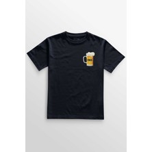 Lacivert Tişört Beer Week Friday Weekend Bira Alkol Hafta Sonu Tatili Ön Baskılı Unisex T-Shirt
