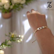 Altın Plakalı 14 Ayar Oğlak Burçlarına Özel Hasır Kordonlu Kalp Figürlü Hediye BILEKLIK-414BURÇ