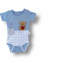 Romantik Mavi Nakışlı Bebek Takımı