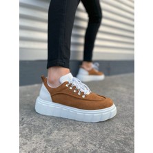 JET-010 Cloud Bağcıklı Süet Erkek Günlük Sneaker Ayakkabı Sbt - Taba/beyaz