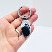 Oval Model Sertifikalı Oltu Taşı Işçilikli Anahtarlık