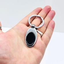 Oval Model Sertifikalı Oltu Taşı Işçilikli Anahtarlık