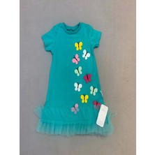 Fırfırlı Kelebek Nakışlı Elbise - Zarif ve Çekici Moda Trendi