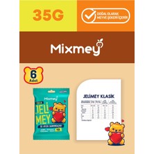 Mixmey Jelimey Klasik 6 Adet x 35 gr (Jelatinsiz Doğal Klasik Lezzet Gummy Bear - Ayıcık )
