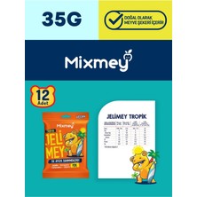 Mixmey Jelimey Tropik 12 Adet X 35 gr | Jelatinsiz Doğal Tropik Lezzet Gummy Bear | Ayıcık