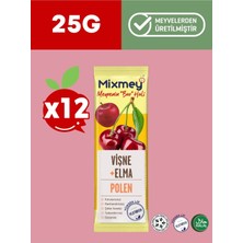 Mixmey Bee Polen Vişne Meyve Barı 12 Adet | Sağlıklı Atıştırmalıklar – Glutensiz Koruyucusuz 25gr X 12 Adet