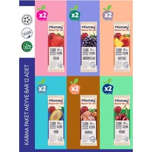 Mixmey Karma 2 Meyve Bar 12 Adet | Sağlıklı Atıştırmalıklar – Vegan, Glutensiz, Koruyucusuz 20gr X 12 Adet