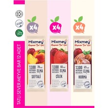 Mixmey Tatlı Sever Meyve Barı – 12 Adet | Sağlıklı Atıştırmalıklar – Vegan, Glutensiz (20GR X 12 ADET)