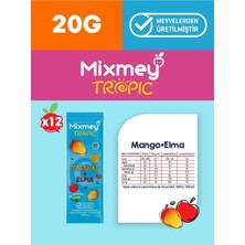 Mixmey Mango Meyve Barı 12 Adet | Sağlıklı Atıştırmalıklar – Vegan, Glutensiz, Koruyucusuz (20GR X 12 ADET)